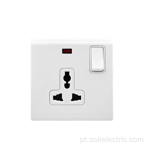 Tomada de parede britânica Single Pole Universal Socket Outlet